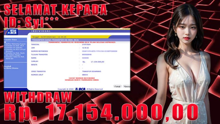Bukti Withdraw WARUNGBETTING 21 juli 2024
