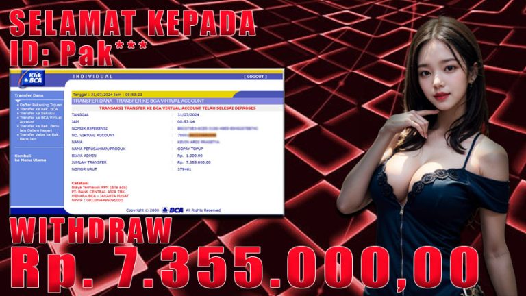 Bukti Withdraw WARUNGBETTING 31 juli 2024