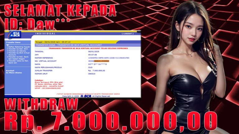 Bukti Withdraw WARUNGBETTING 08 januari 2025
