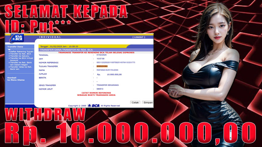 Bukti Withdraw WARUNGBETTING 01 februari 2025