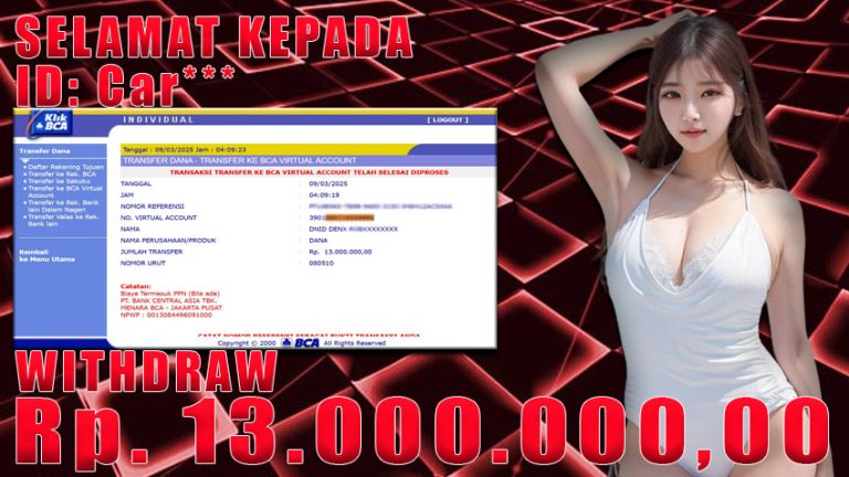 Bukti Withdraw WARUNGBETTING 09 maret 2025