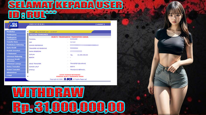 BUKTI KEMENANGAN WARUNGBETTING 02 MEI