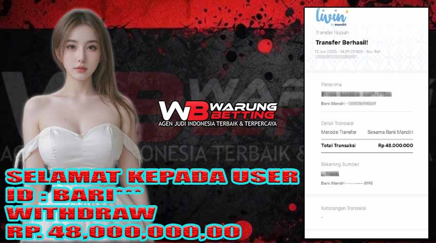 BUKTI KEMENANGAN WARUNGBETTING 12 JUNI