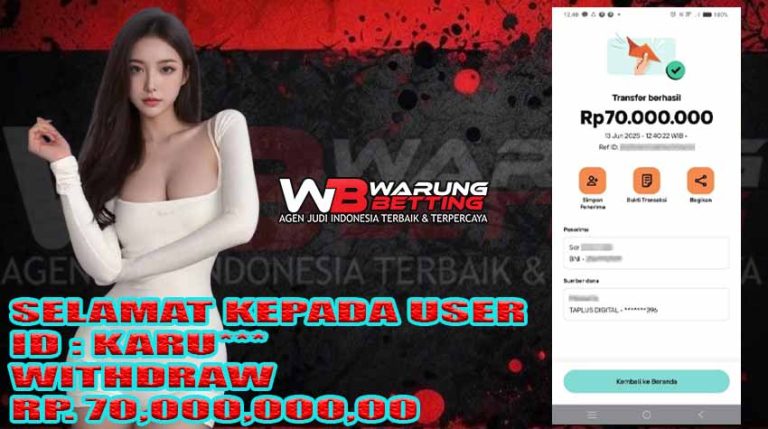 BUKTI KEMENANGAN WARUNGBETTING 13 JUNI