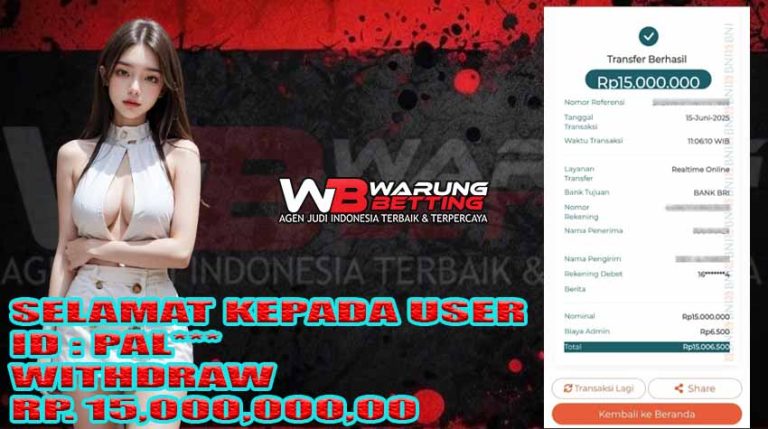 BUKTI KEMENANGAN WARUNGBETTING 15 JUNI