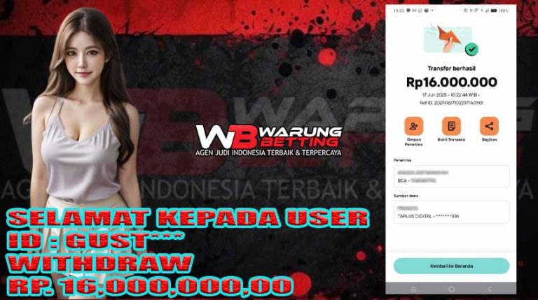 BUKTI KEMENANGAN WARUNGBETTING 17 JUNI