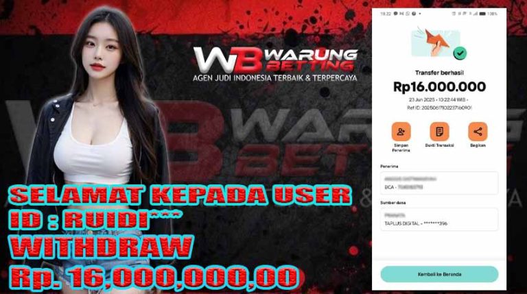 BUKTI KEMENANGAN WARUNGBETTING 23 JUNI