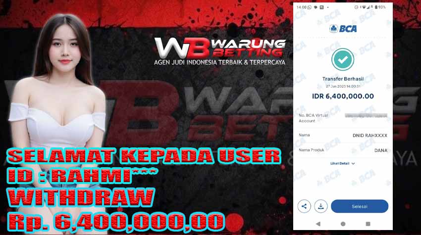 BUKTI KEMENANGAN WARUNGBETTING 27 JUNI