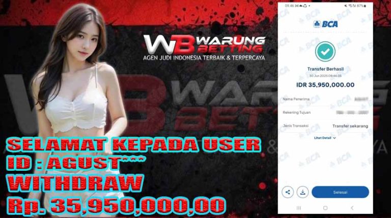 BUKTI KEMENANGAN WARUNGBETTING 30 JUNI