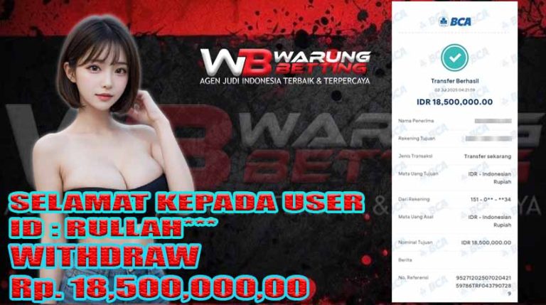 BUKTI KEMENANGAN WARUNGBETTING 02 JULI
