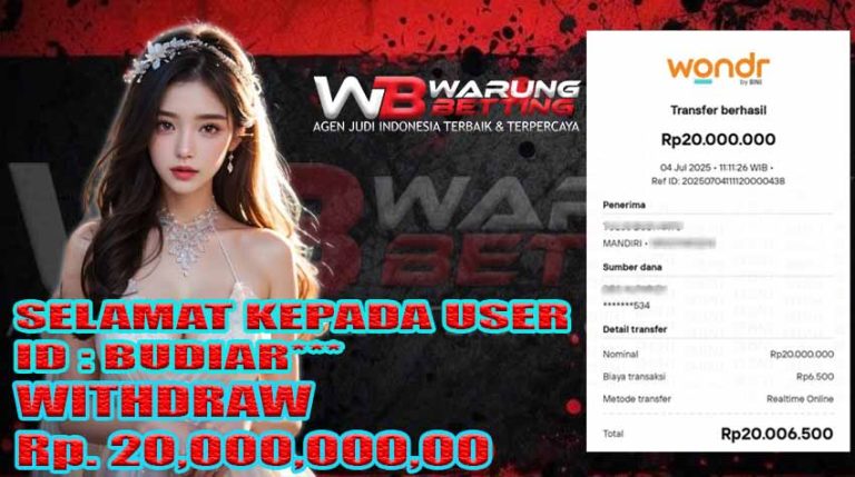 BUKTI KEMENANGAN WARUNGBETTING 04 JULI