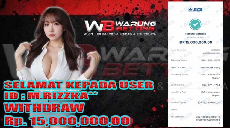 BUKTI KEMENANGAN WARUNGBETTING 07 JULI