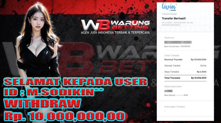 BUKTI KEMENANGAN WARUNGBETTING 09 JULI