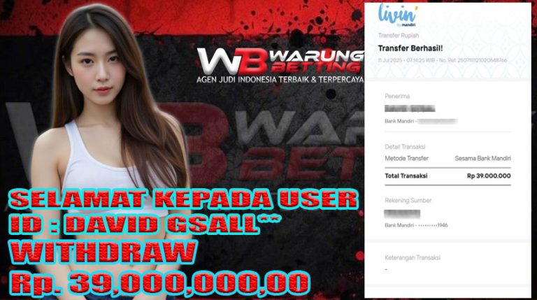 BUKTI KEMENANGAN WARUNGBETTING 11 JULI