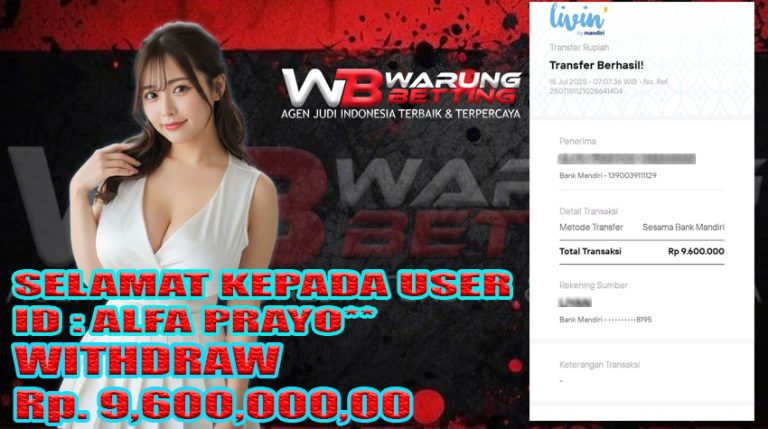 BUKTI KEMENANGAN WARUNGBETTING 15 JULI
