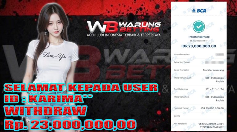 BUKTI KEMENANGAN WARUNGBETTING 16 JULI