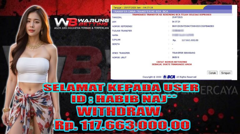 BUKTI KEMENANGAN WARUNGBETTING 25 JULI