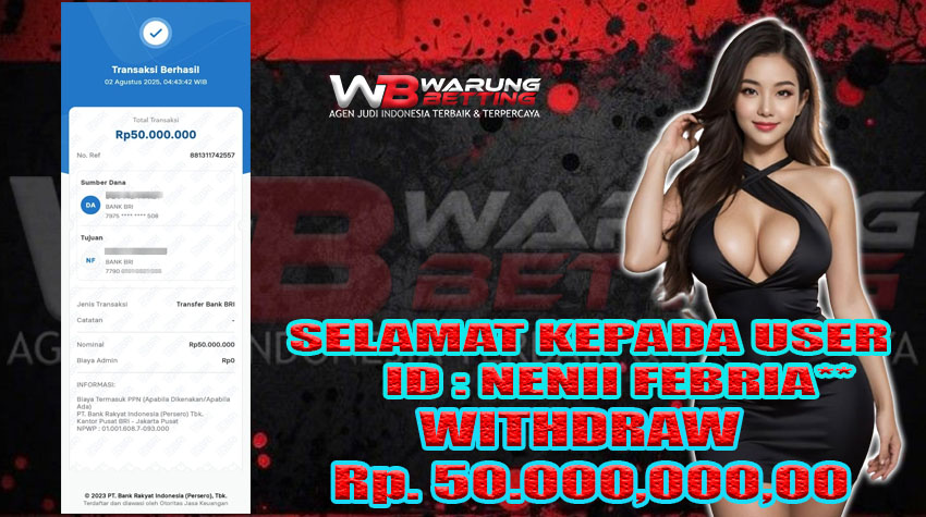 BUKTI KEMENANGAN WARUNGBETTING 02 AGUSTUS