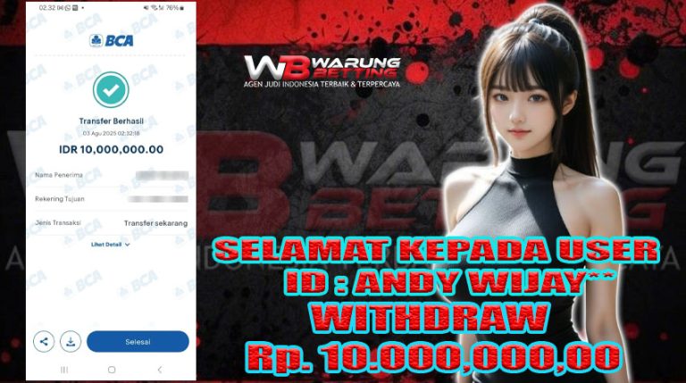BUKTI KEMENANGAN WARUNGBETTING 03 AGUSTUS