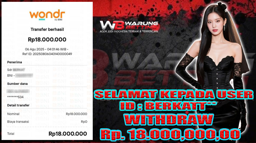 BUKTI KEMENANGAN WARUNGBETTING 06 AGUSTUS