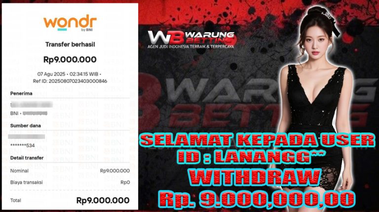 BUKTI KEMENANGAN WARUNGBETTING 07 AGUSTUS