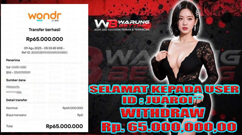 BUKTI KEMENANGAN WARUNGBETTING 09 AGUSTUS