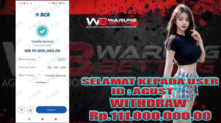 BUKTI KEMENANGAN WARUNGBETTING 11 AGUSTUS