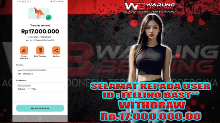 BUKTI KEMENANGAN WARUNGBETTING 16 AGUSTS