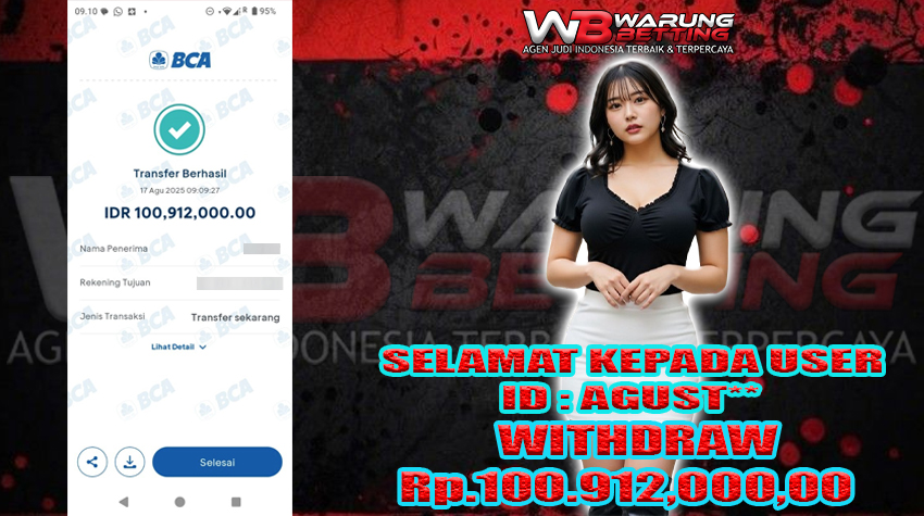 BUKTI KEMENANGAN WARUNGBETTING 17 AGUSTUS