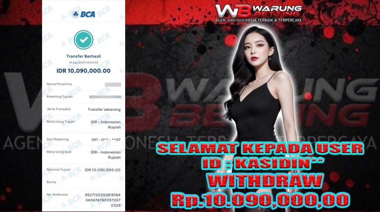 BUKTI KEMENANGAN WARUNGBETTING 19 AGUSTUS
