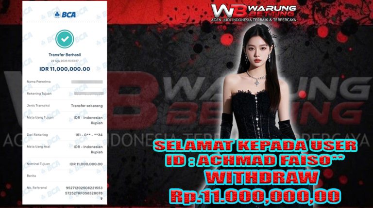 BUKTI KEMENANGAN WARUNGBETTING 23 AGUSTUS