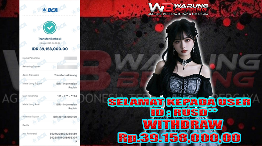 BUKTI KEMENANGAN WARUNGBETTING 25 AGUSTUS