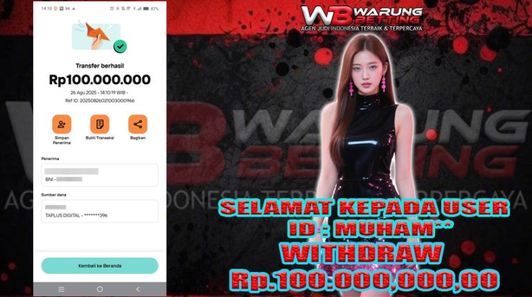 BUKTI KEMENANGAN WARUNGBETTING 26 AGUSTUS