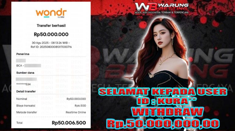 BUKTI KEMENANGAN WARUNGBETTING 30 AGUSTUS