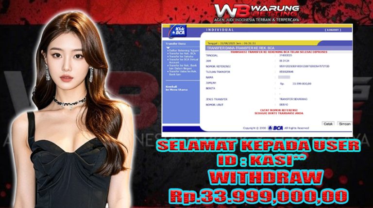 BUKTI KEMENANGAN WARUNGBETTING 31 AGUSTUS