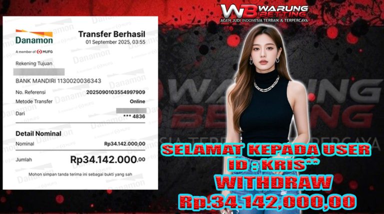 BUKTI KEMENANGAN WARUNGBETTING 01 SEPTEMBER