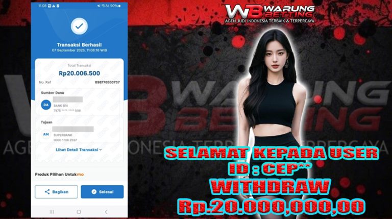 BUKTI KEMENANGAN WARUNGBETTING 07 SEPTEMBER