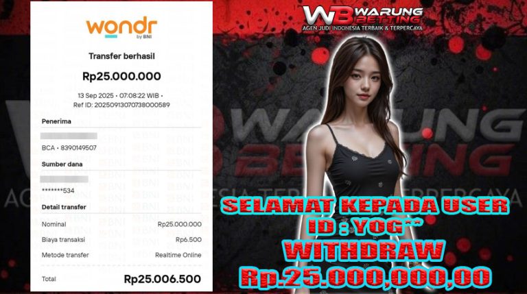 BUKTI KEMENANGAN WARUNGBETTING 13 SEPTEMBER