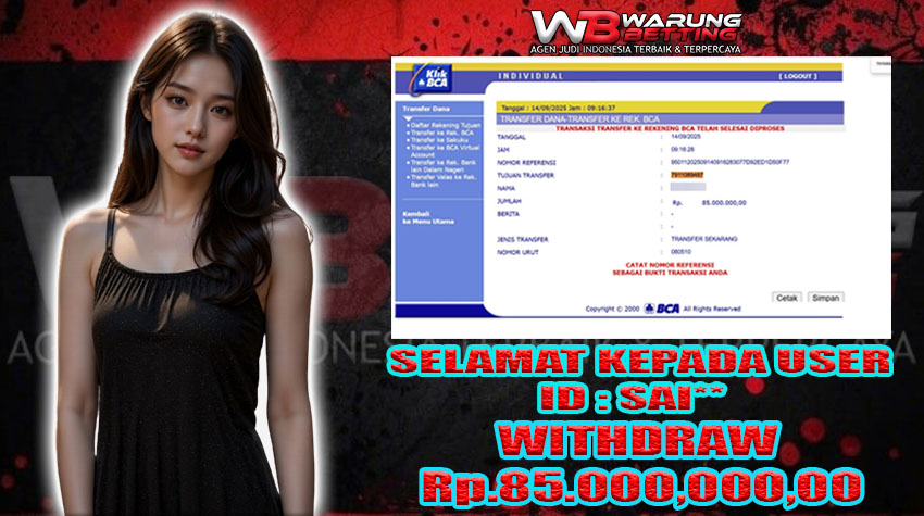 BUKTI KEMENANGAN WARUNGBETTING 14 SEPTEMBER