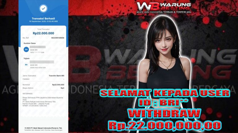 BUKTI KEMENANGAN WARUNGBETTING 16 SEPTEMBER