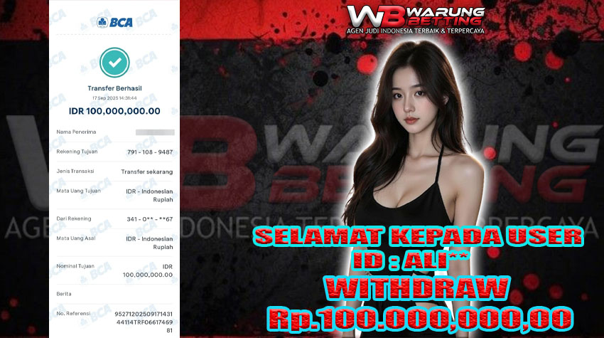 BUKTI KEMENANGAN WARUNGBETTING 17 SEPTEMBER