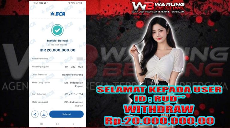 BUKTI KEMENANGAN WARUNGBETTING 23 SEPTEMBER