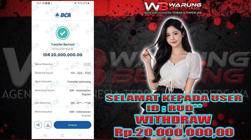 BUKTI KEMENANGAN WARUNGBETTING 23 SEPTEMBER