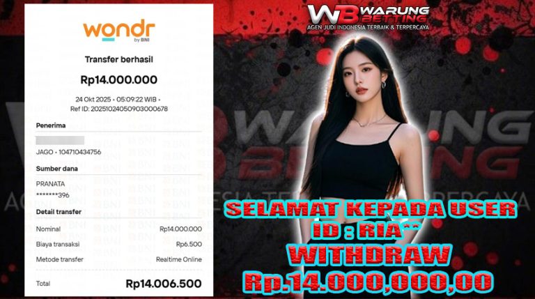 BUKTI KEMENANGAN WARUNGBETTING 24 OKT