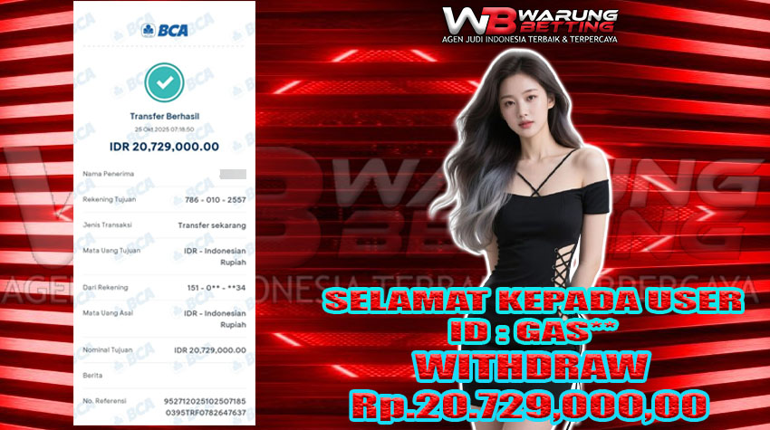 BUKTI KEMENANGAN WARUNGBETTING 25 OKT