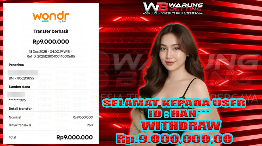 BUKTI KEMENANGAN WARUNGBETTING 18 DES