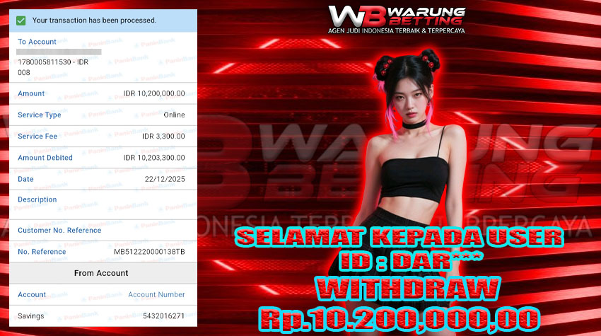 BUKTI KEMENANGAN WARUNGBETTING 22 DES