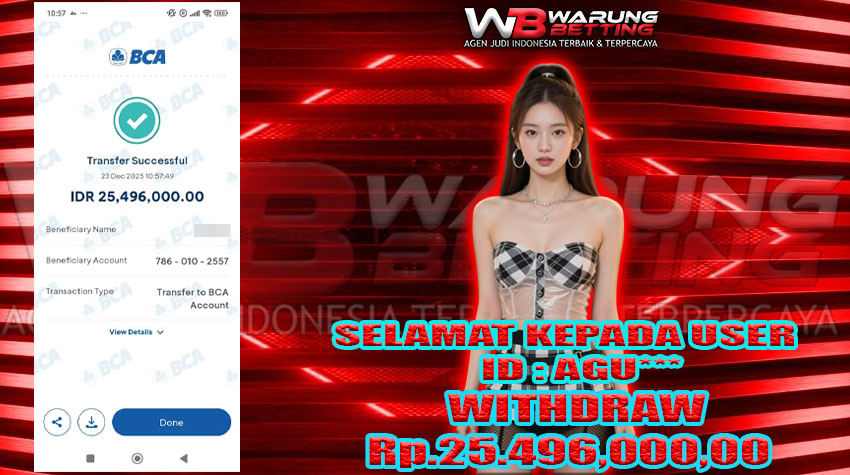 BUKTI KEMENANGAN WARUNGBETTING 23 DES