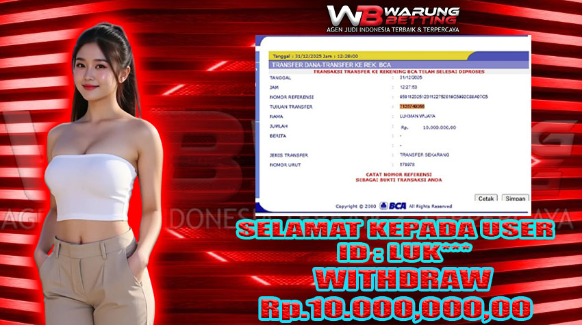 BUKTI KEMENANGAN WARUNGBETTING 31 DES