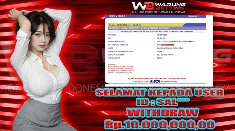 BUKTI KEMENANGAN WARUNGBETTING 05 JAN